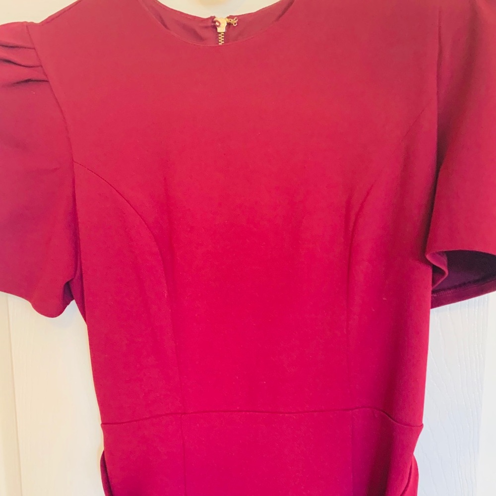 Burgundy mini- dress.